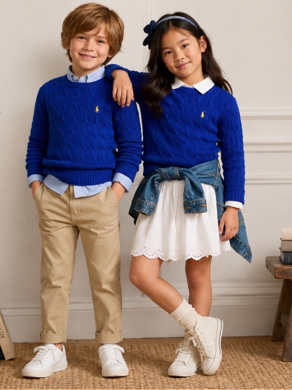 Polo Ralph Lauren Blue Cotton Cable Knit Sweater Boy Girl Unisex Toddler Kids